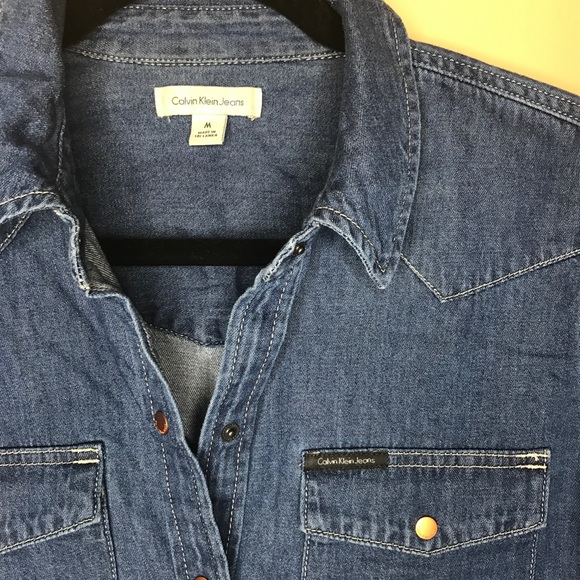 Calvin Klein Denim Button Down Shirt - Picture 2 of 2